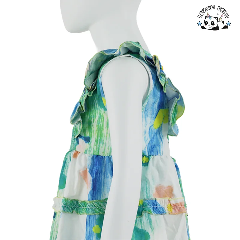 LEZONKIDS - Flower Girls' Dresses Beach Sea Holiday Wear Casual Girls Clothing Cotton Sweet Cute Kids Dresses for Girls